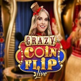 Crazy Coin Flip slot logo by Evolution at HappySlots Casino