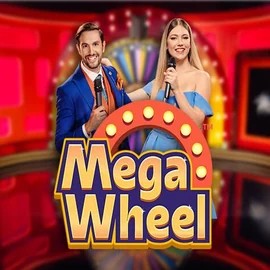 Mega Wheel logo by Pragmatic Play at HappySlots Casino