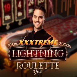 Official Live Casino logo: XXXtreme Lightning Roulette by Evolution at HappySlots Casino